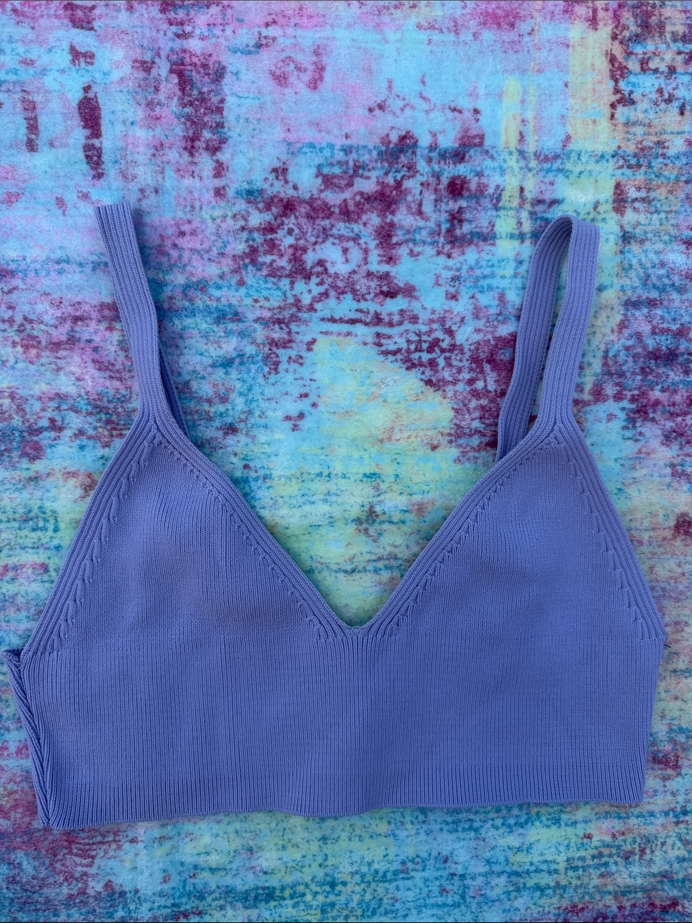 ASOS Lavender Ribbed V-Neck Bralette